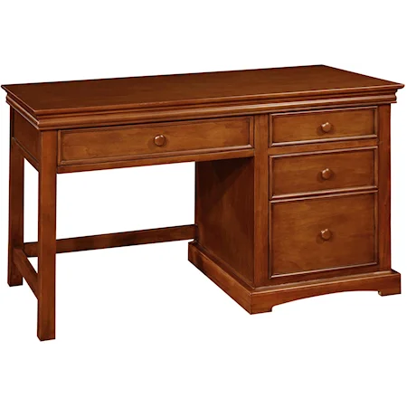 Single Pedestal Desk with 4 Drawers